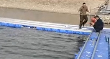 徐州呂梁風景區(qū)浮動碼頭施工中